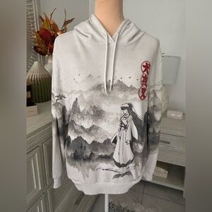 Women's Scenic Print Hoodie - Gray